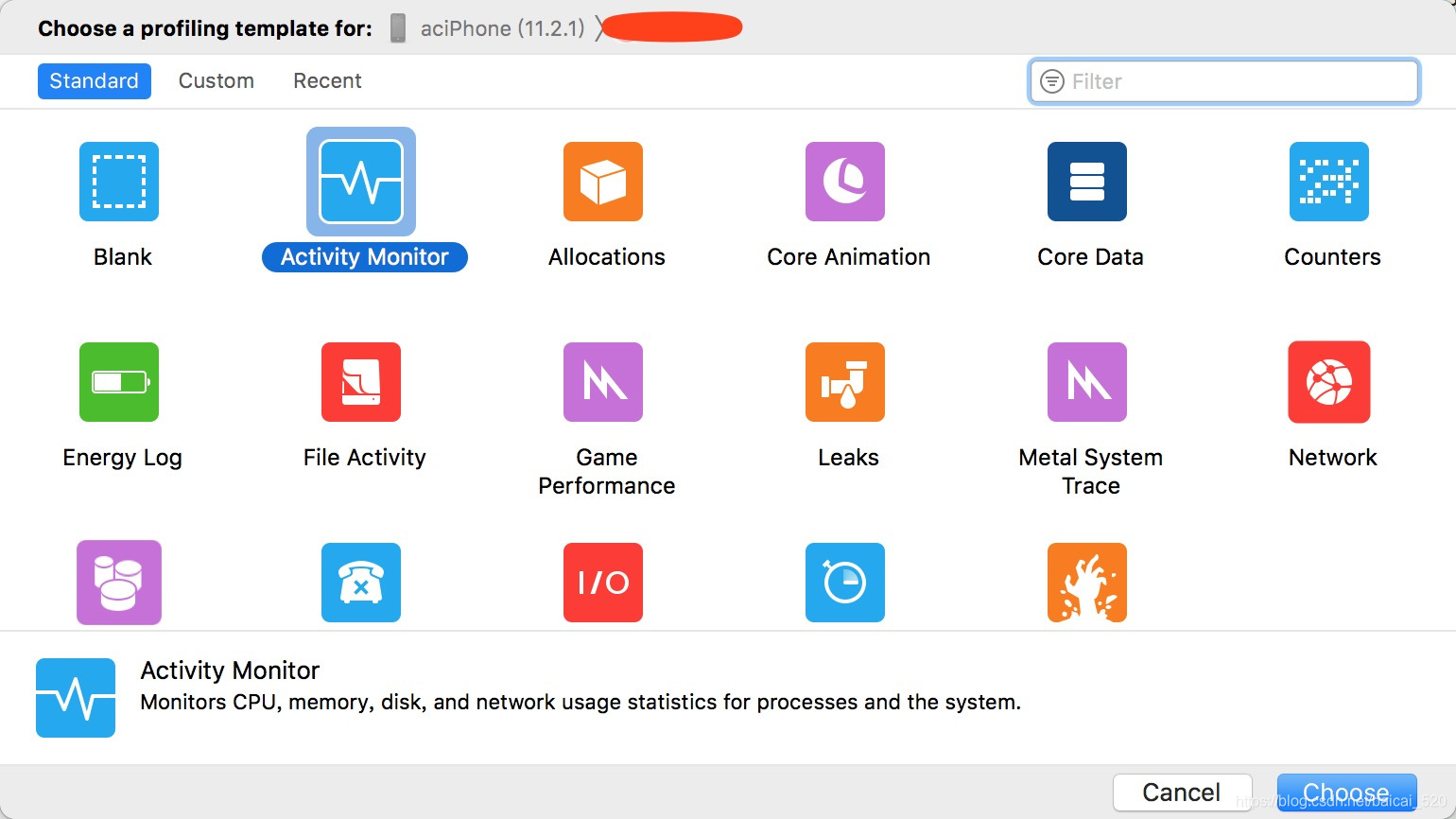 1.选择要在剖析模式下运行应用后运行的工具