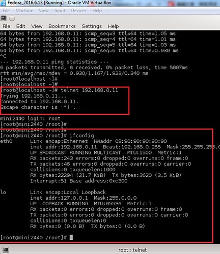 telnet S3C2440