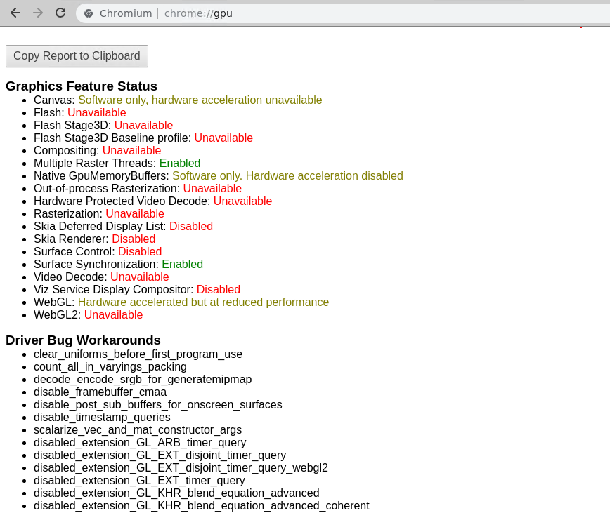 GPU Information - chrome://gpu