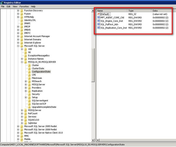 Modifying SQL Server registry keys