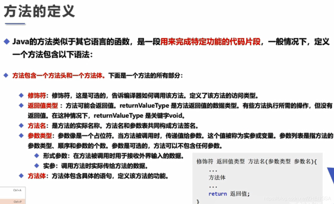 方法定义