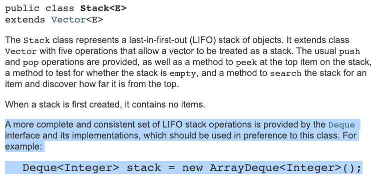 Java Coder为什么不建议使用Stack类来实现栈功能_为什么不推荐使用stack-CSDN博客