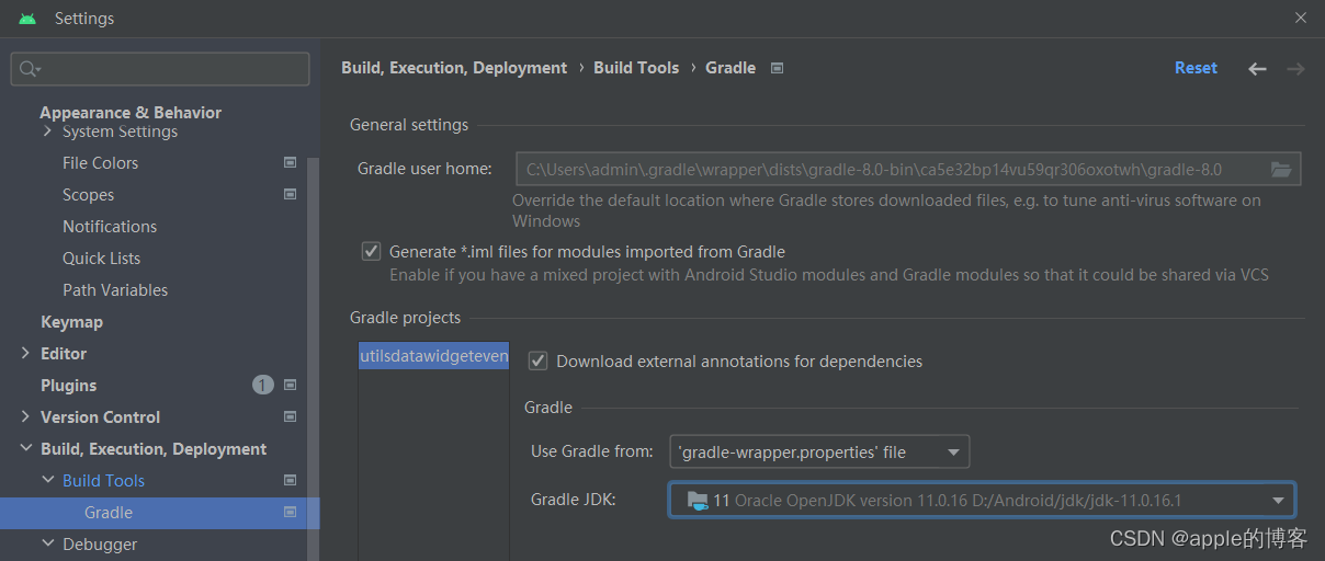 Your build is currently configured to use Java 17.0.6 and Gradle 6.8 ...