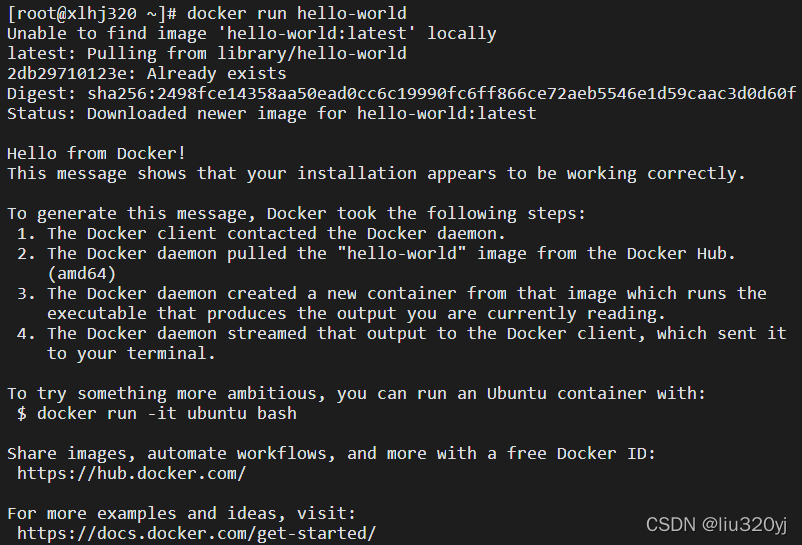 docker运行helloworld