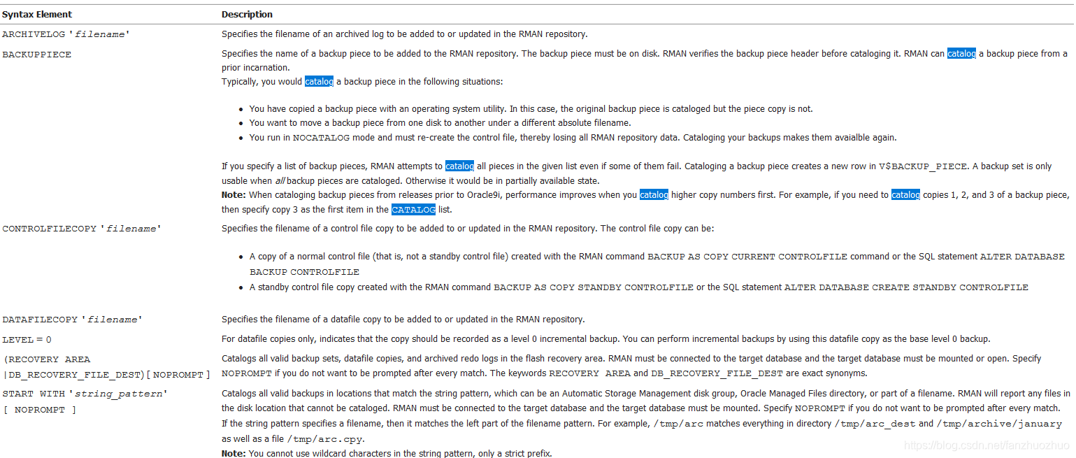 RMAN catalog和switch参数解读_catalog datafilecopyCSDN博客