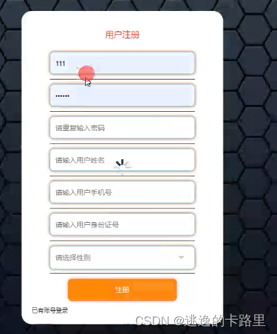 图4-1用户注册功能的运行界面