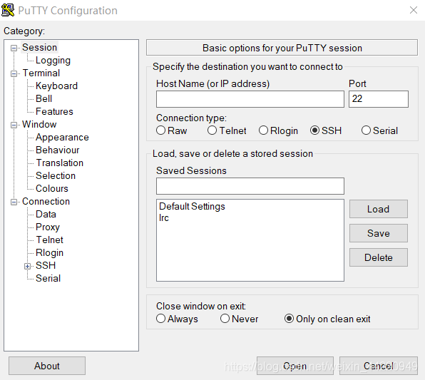 putty界面
