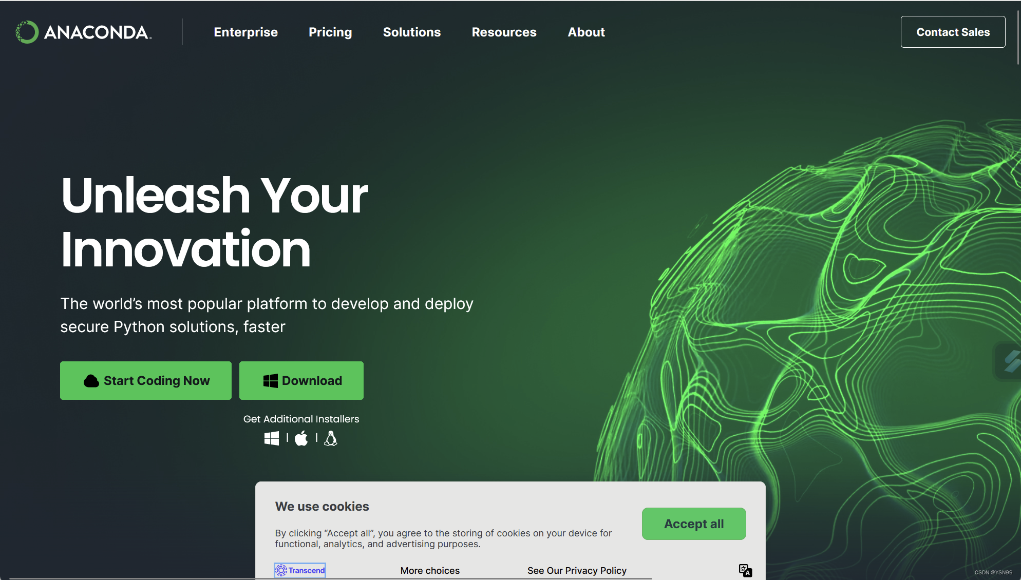 Anaconda下载界面