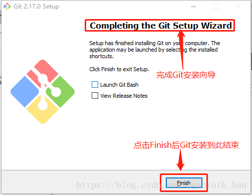 点击“Finish”后Git安装到此结束。