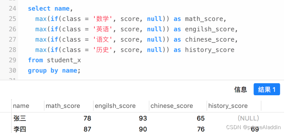 行转列与列转行插图5 在这里插入图片描述
