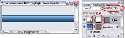 Figure 24. Adding a layer mask and changing the opacity of our highlight layer