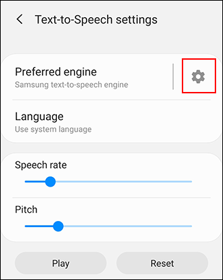 Tap your TTS settings gear button