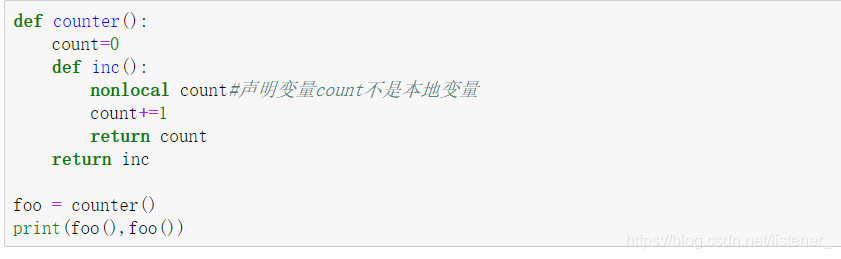 nonlocal语句