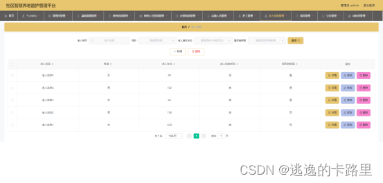图5.3 老人信息管理界面