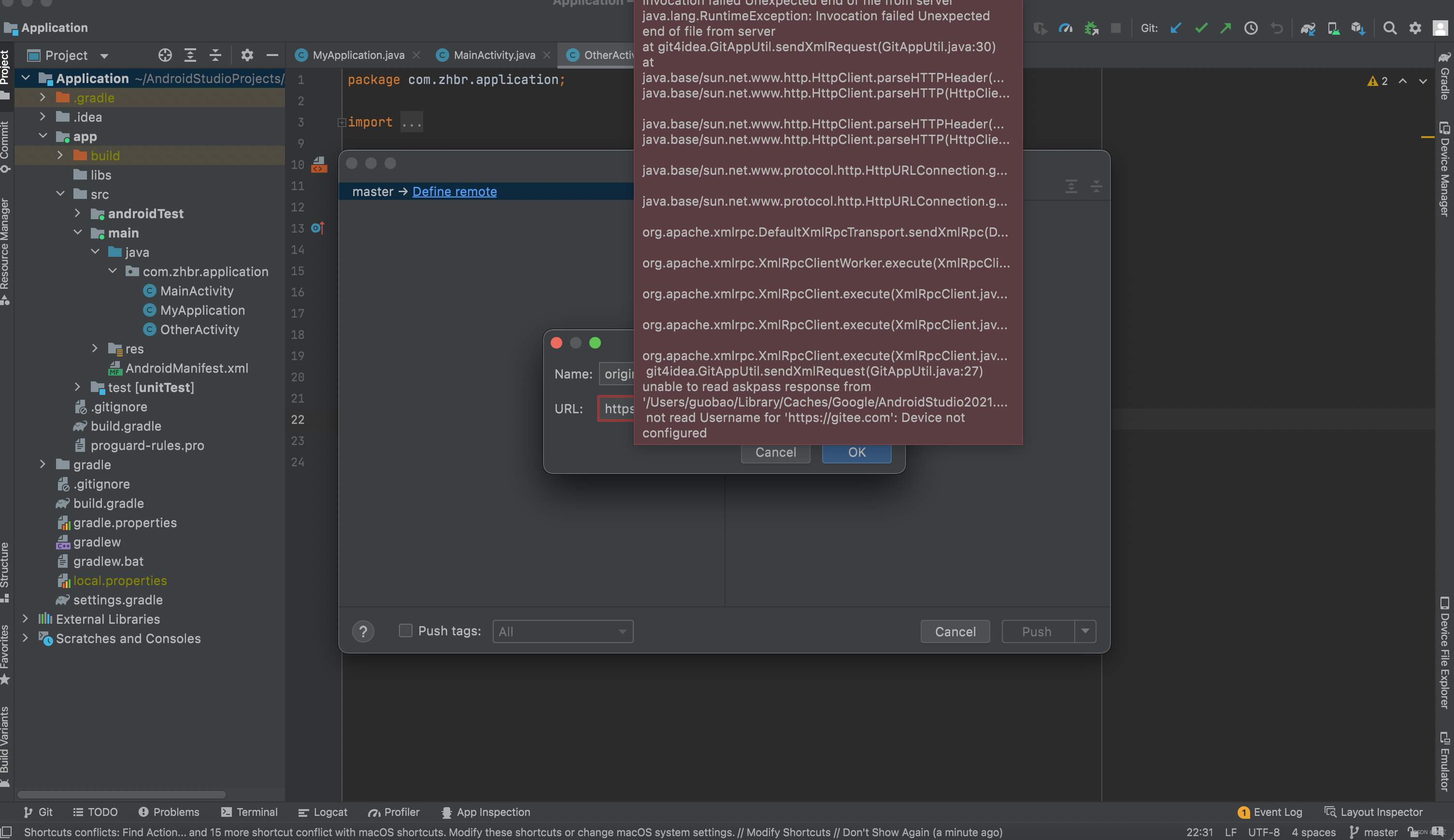 not read Username for “https://gitee.com“: Device not configured_getee ...