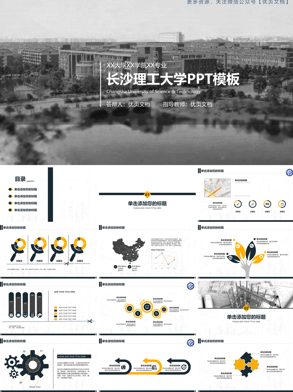长沙理工大学本科毕业论文答辩和论文选题PPT