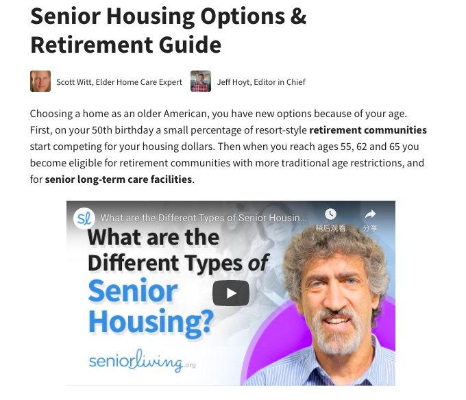 新知图谱, SeniorLiving如何成为美国养老产业的“流量IP”？