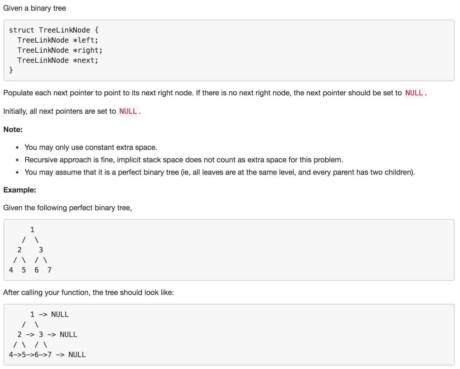 Populating Next Right Pointers in Each Node