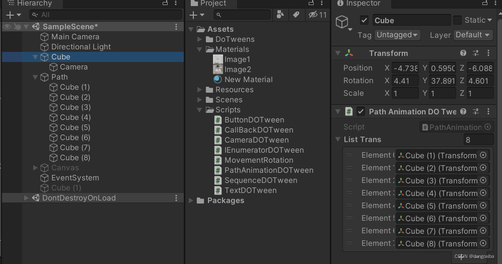 【Unity好插件介绍】介绍DOTween以及其常用函数属性介绍