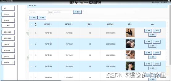 图5-7用户管理界面图