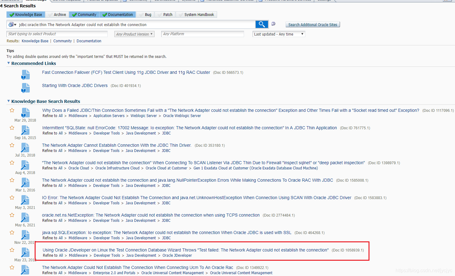 第一次遇见：IO Error: The Network Adapter could not establish the connection ...
