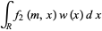 int_Rf_2(m,x)w(x)dx