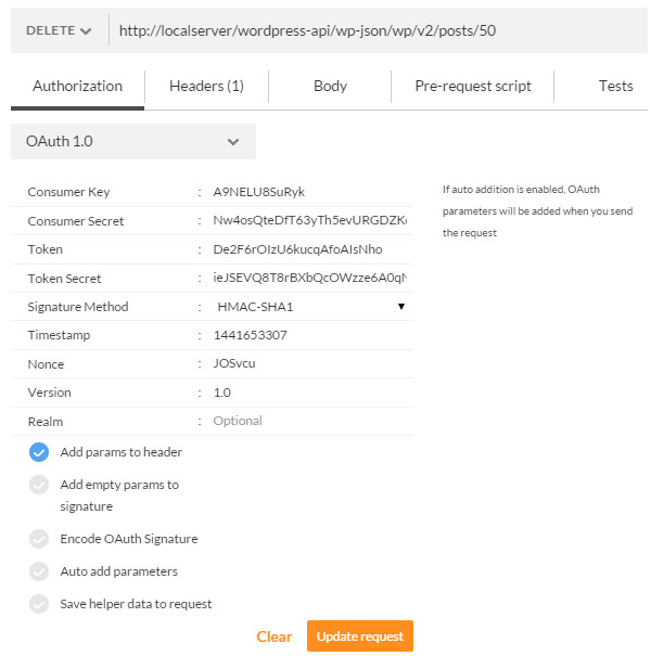 使用OAuth1