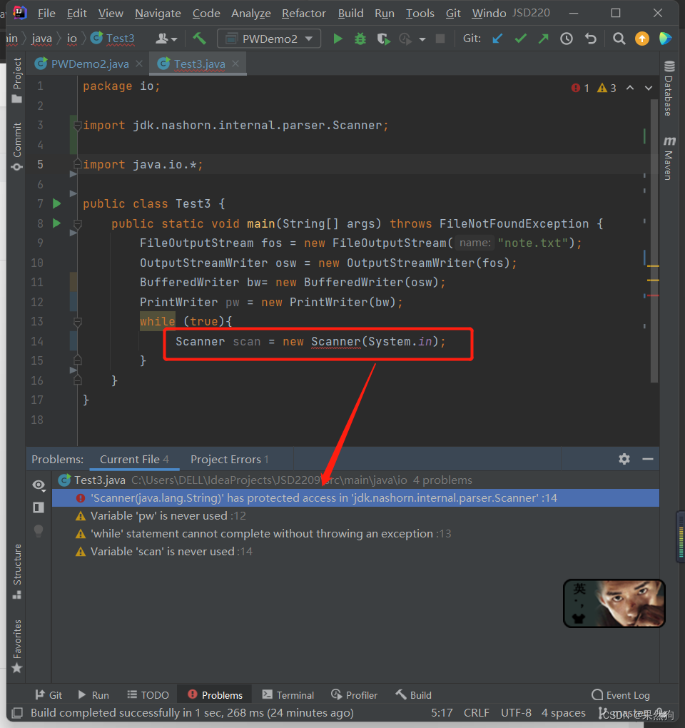 在调用Scanner时的报错的解决办法_import java.util.scanner报错-CSDN博客