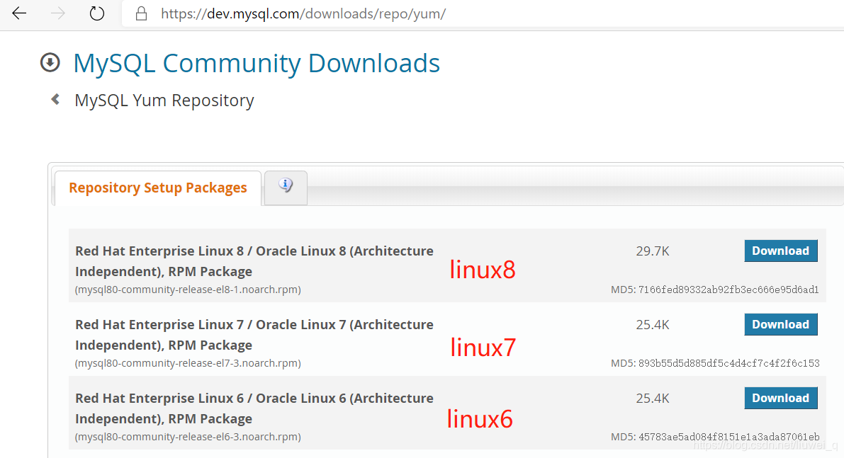 官网查看安装包