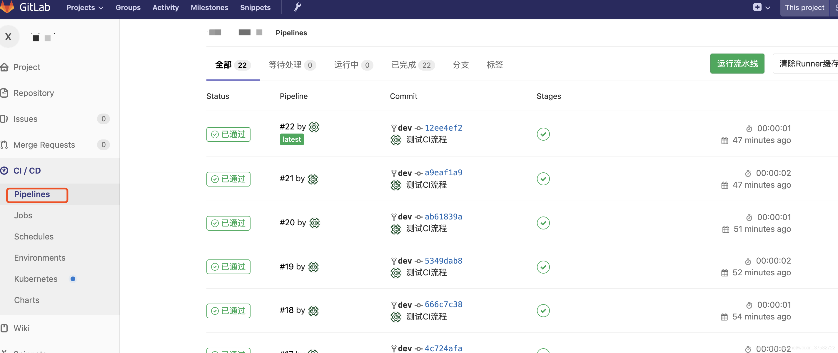 gitlab-ci.yml配置日志