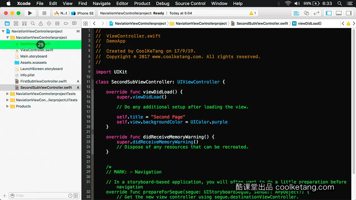互动教程 for Xcode9 & Swift4-酷课堂