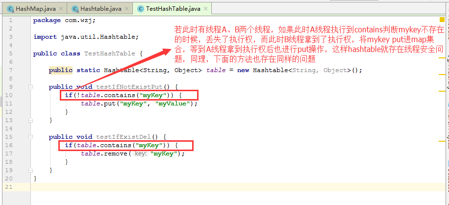 hashtable在复合操作下的线程安全问题