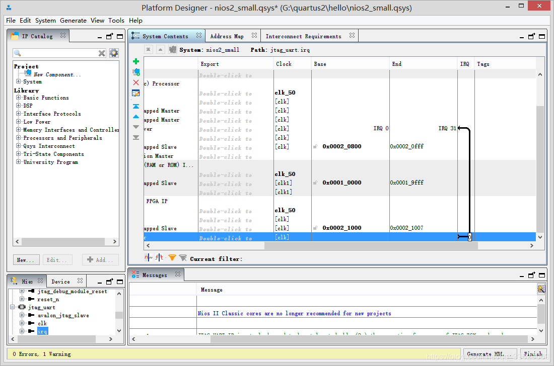 quartus II 18.1 Qsys简单操作步骤_quartus qsys-CSDN博客
