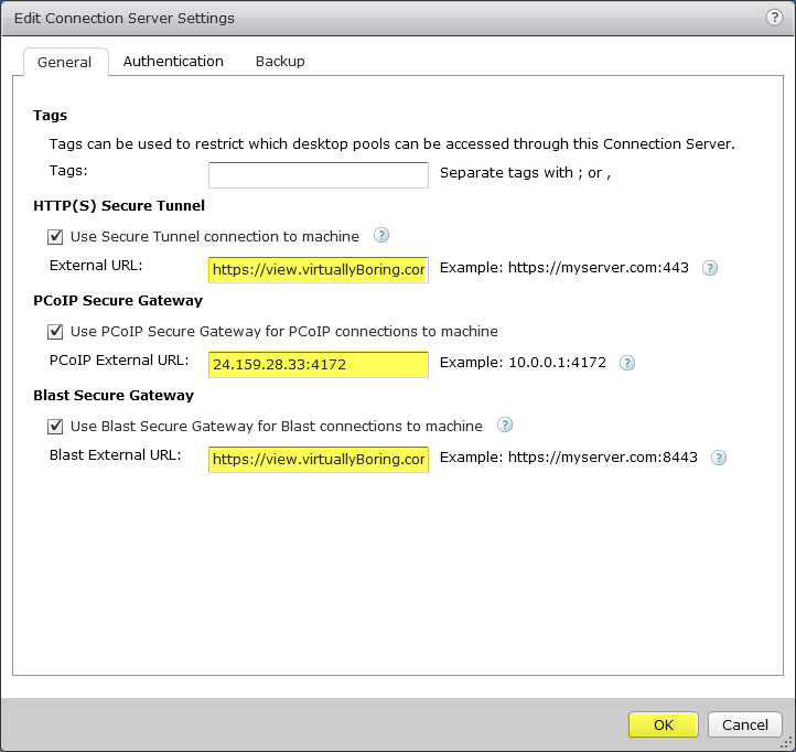 Horizon View 7 - 4 Edit Connection Server