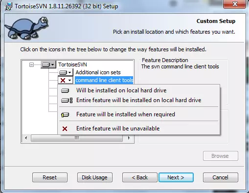 Setup Wizard Tortoise SVN Custom