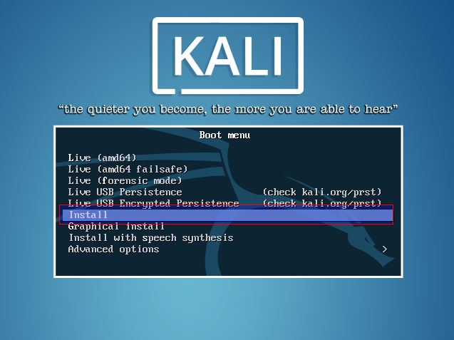 Start Kali VM