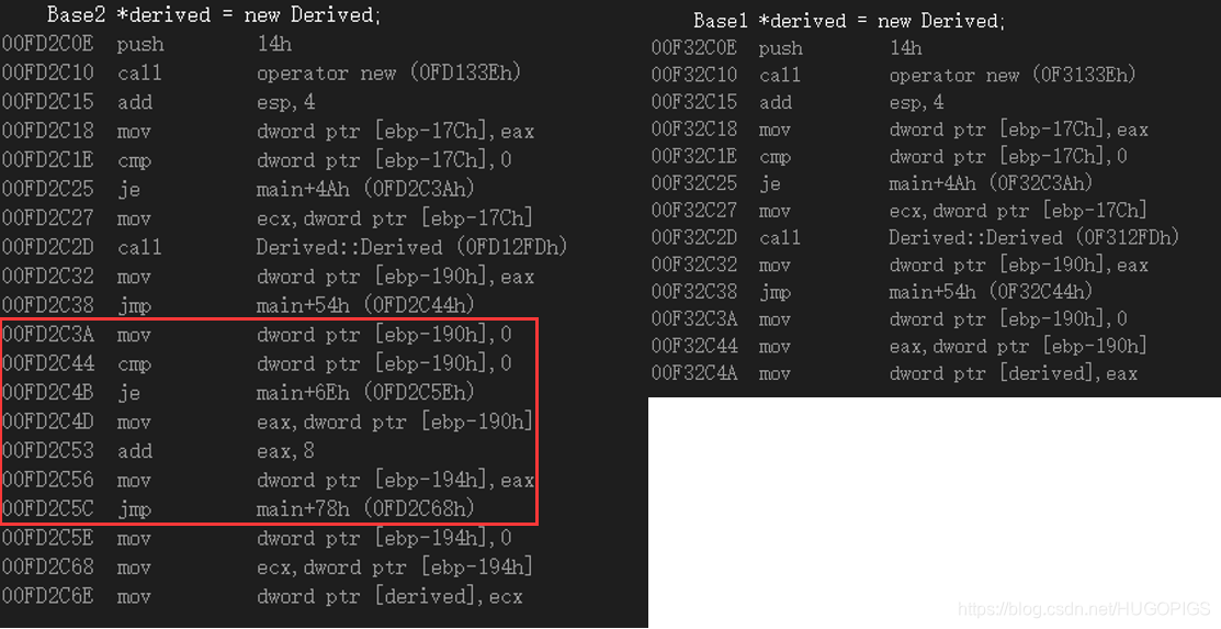由于Base1是子类继承的第一个父类，