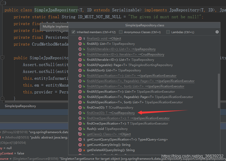 SimpleJpaRepository所实现的方法