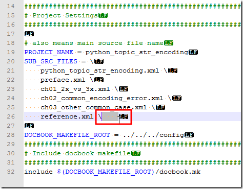 xml follow with space