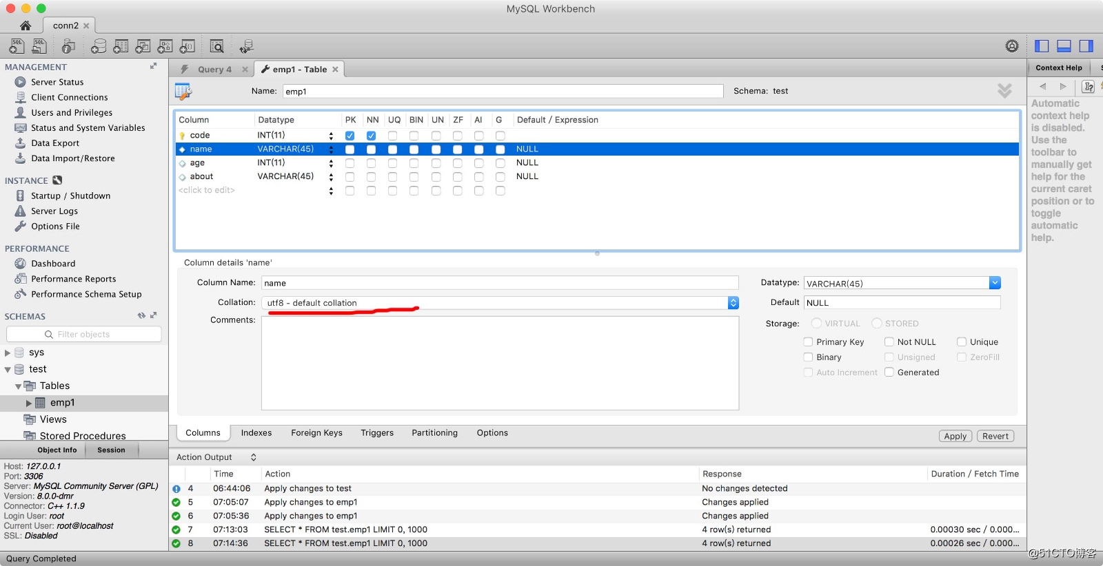 使用MySQL Workbench修改表字符集