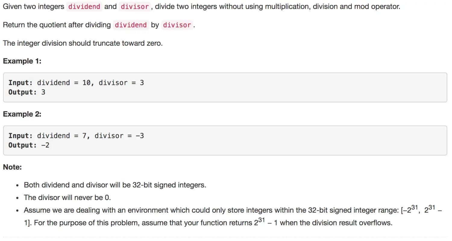 Divide Two Integers