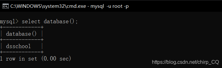 查看当前所在数据库