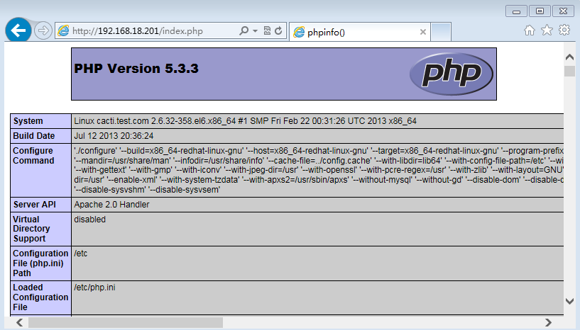 php测试页面