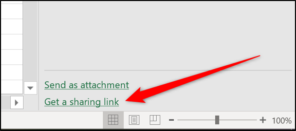 Get a sharing link for the workbook