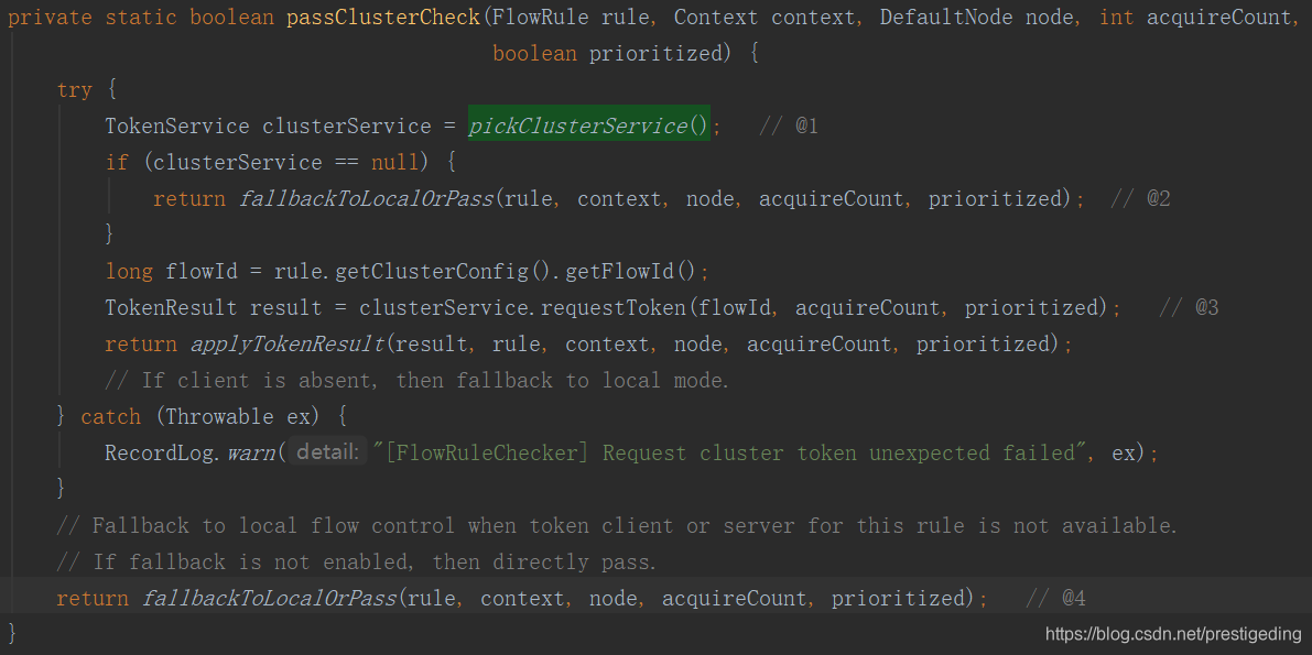 FlowRuleChecker#passClusterCheck