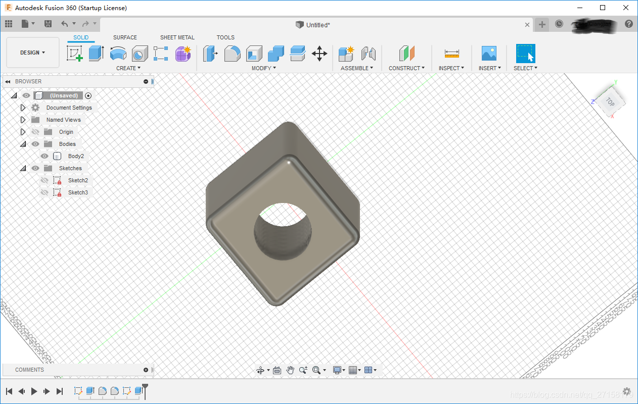 Autodesk Fusion 360建立第一个模型_fusion 360 方形孔-CSDN博客