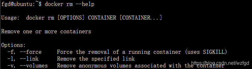 docker rm 指令