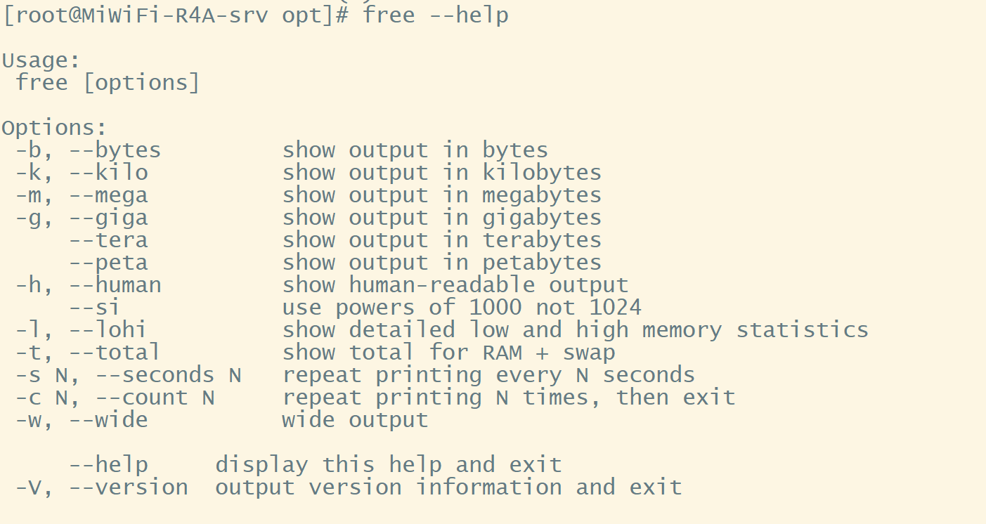 free --help