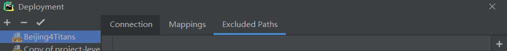 Excluded Paths: 排除目录，在服务器配置好之后，本地的代码和远程的代码要同步，这个排除目录列表就可以帮你选择哪些目录下的文件不用同步