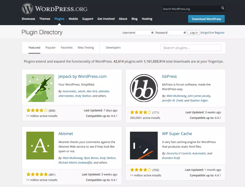 WordPress Plugin Directory Jan 2016